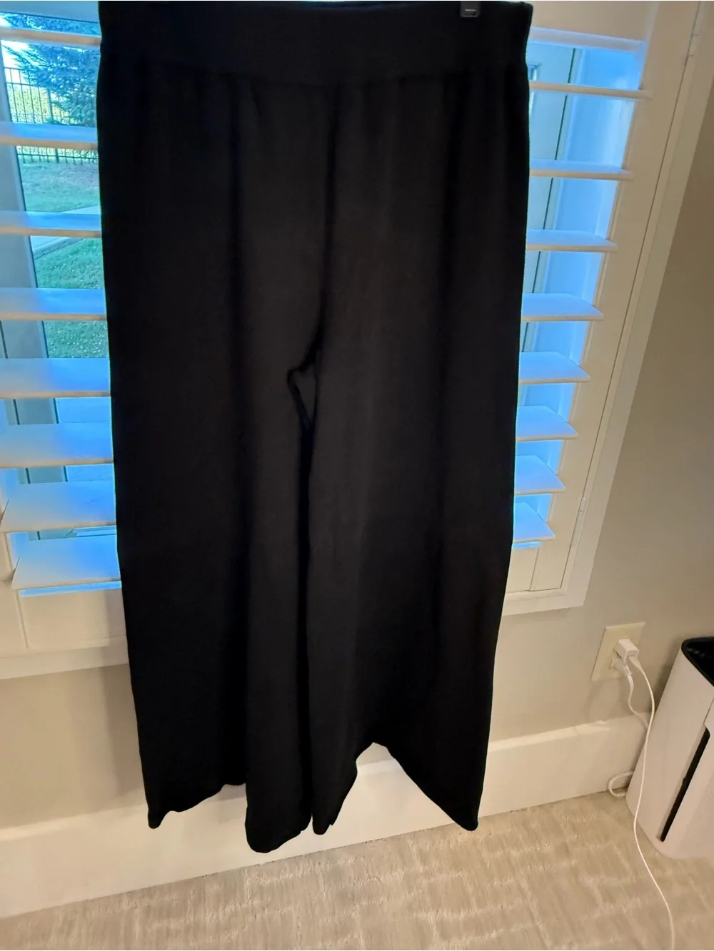 Free People Black Wide-Leg High-Waist Pants